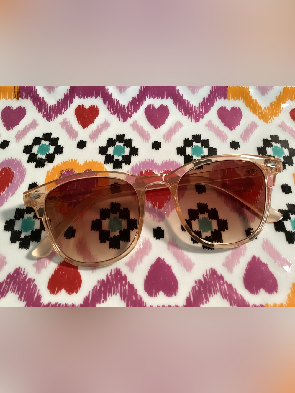Women's Transparent Peachy Sunglasses with Brown Lenses